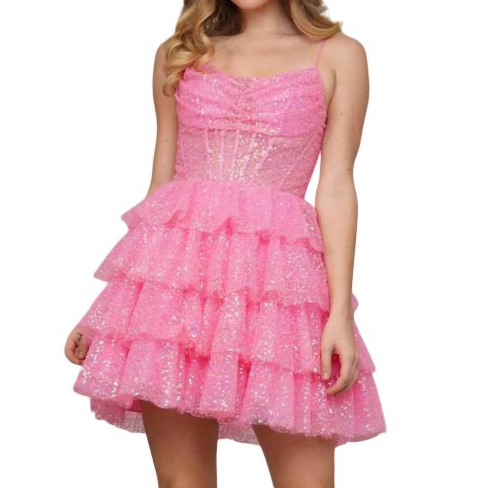 NEW COLORS DRESS sleeveless cocktail mini dress in pink